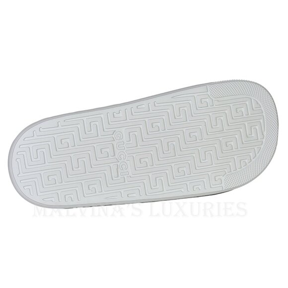 GUCCI SHOES MENS WHITE RUBBER ACE SLIDE SANDAL w WEB DETAIL sz 9G 9.5 US main image 9